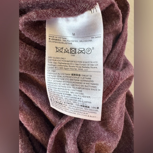 Banana Republic Heathered Burgundy Sweatshirt Dress Size Medium - Picture 10 of 10